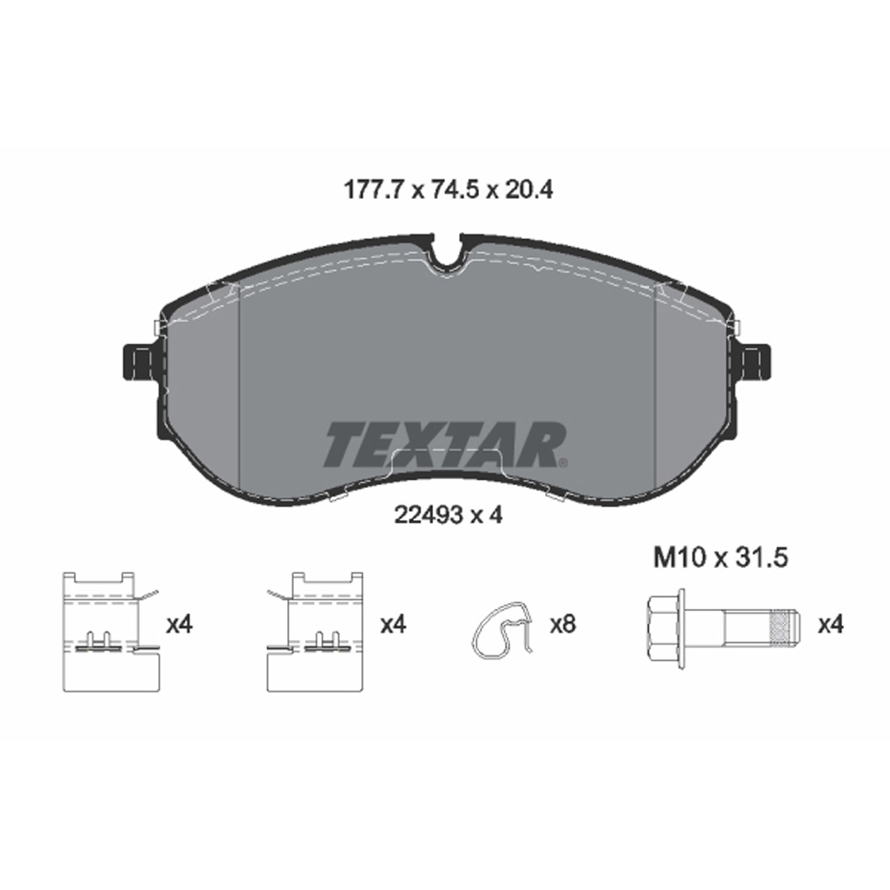 TEXTAR 2249301 Bremsbeläge VW Crafter SX SY SZ Grand California PR-1LC vorne 2N0698151B