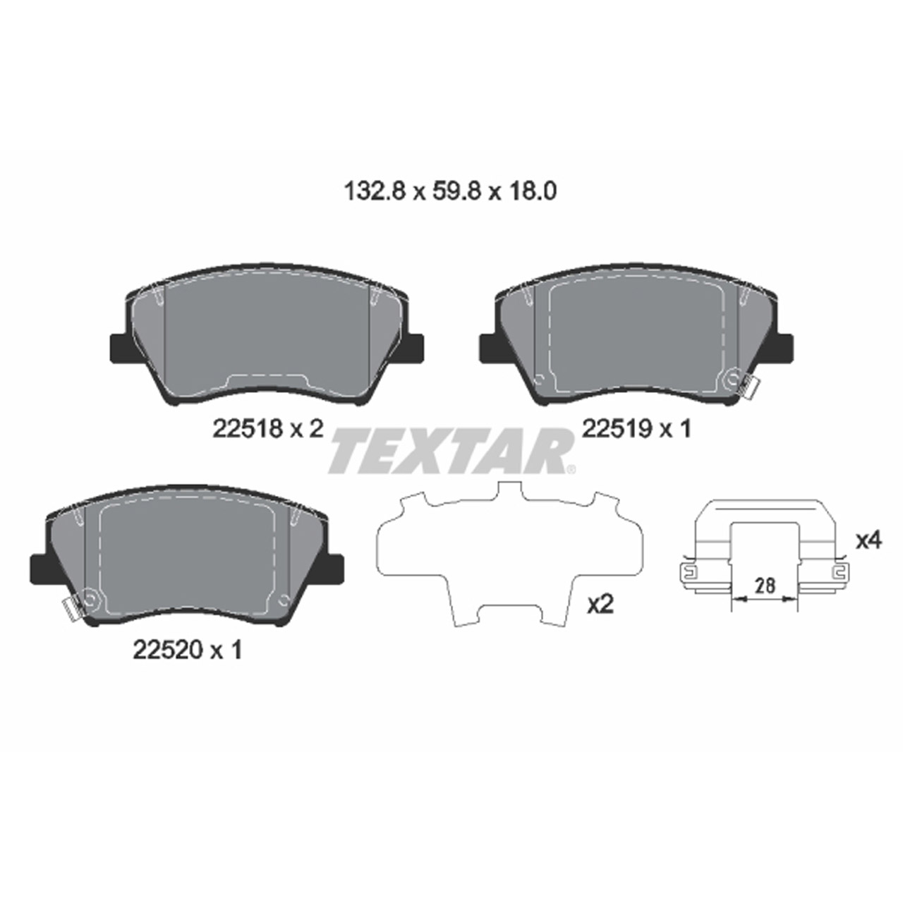 TEXTAR 2251801 Bremsbeläge Bremsklötze HYUNDAI Elantra 6 Ioniq (AE) KIA Niro 1 (DE) vorne