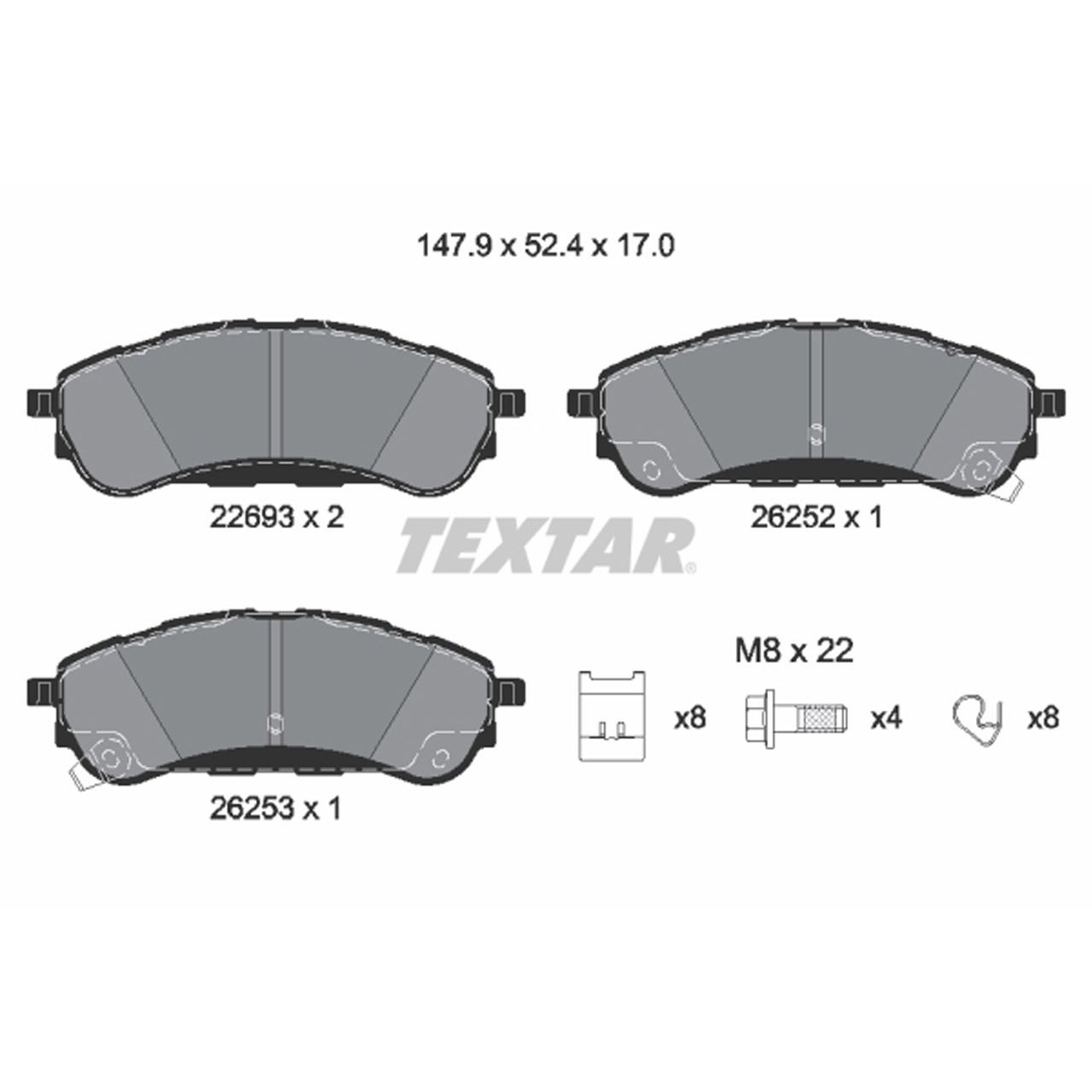 TEXTAR 2269301 Bremsbeläge Bremsklötze Bremsbelagsatz FORD Ranger (TKE) hinten 2230083