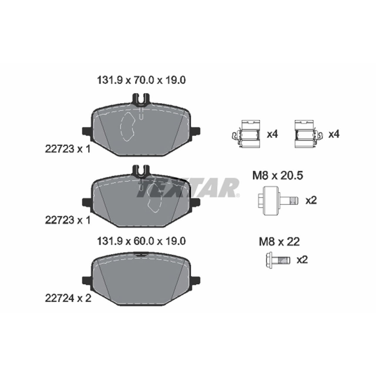 TEXTAR 2272301 Bremsbeläge Bremsklötze MERCEDES G-Klasse W463 GLE V167 C167 GLS X167 vorne