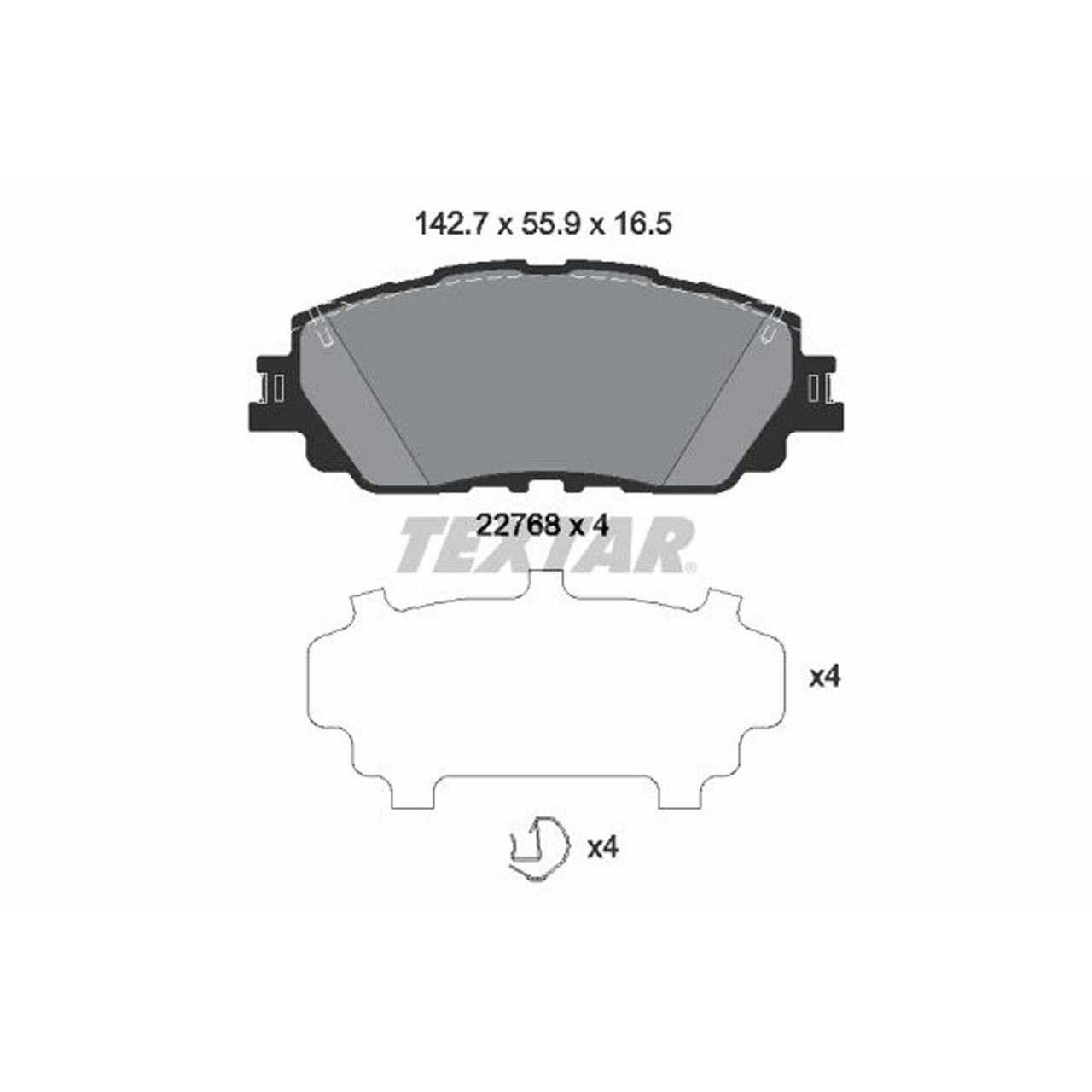 TEXTAR 2276801 Bremsbeläge TOYOTA C-HR (X1) Camry (V7) Prius (W6) Rav 4 V (A5) vorne