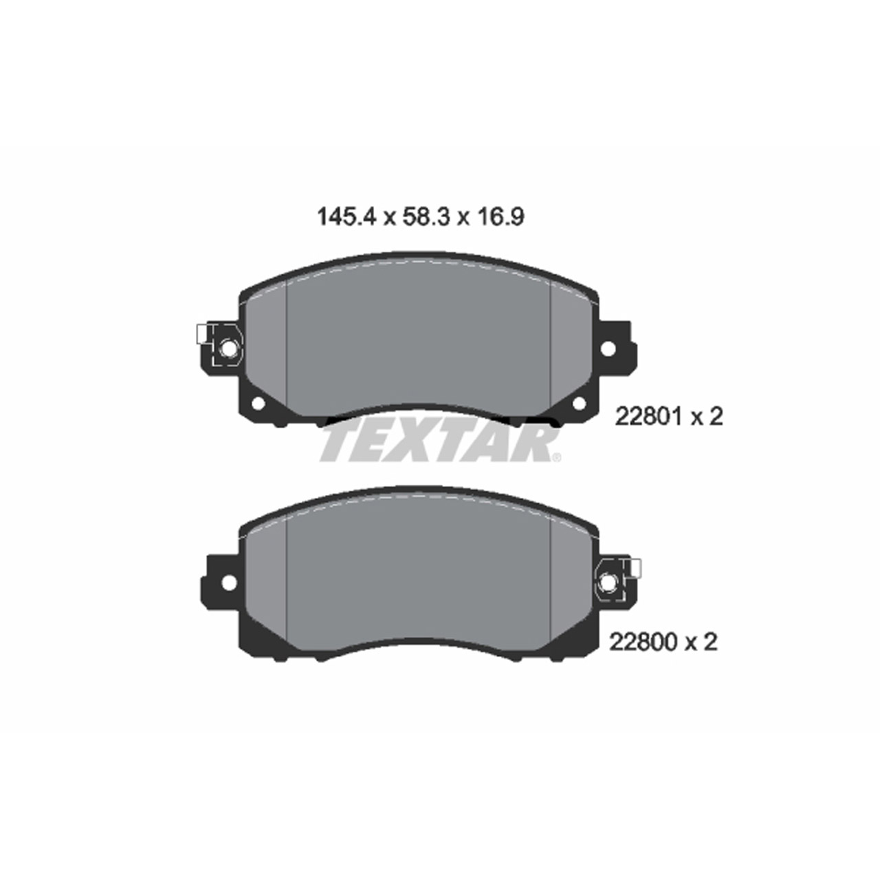 TEXTAR 2280001 Bremsbeläge SUBARU Forester (SK_) Impreza XV (GT_) Outback (BT) vorne