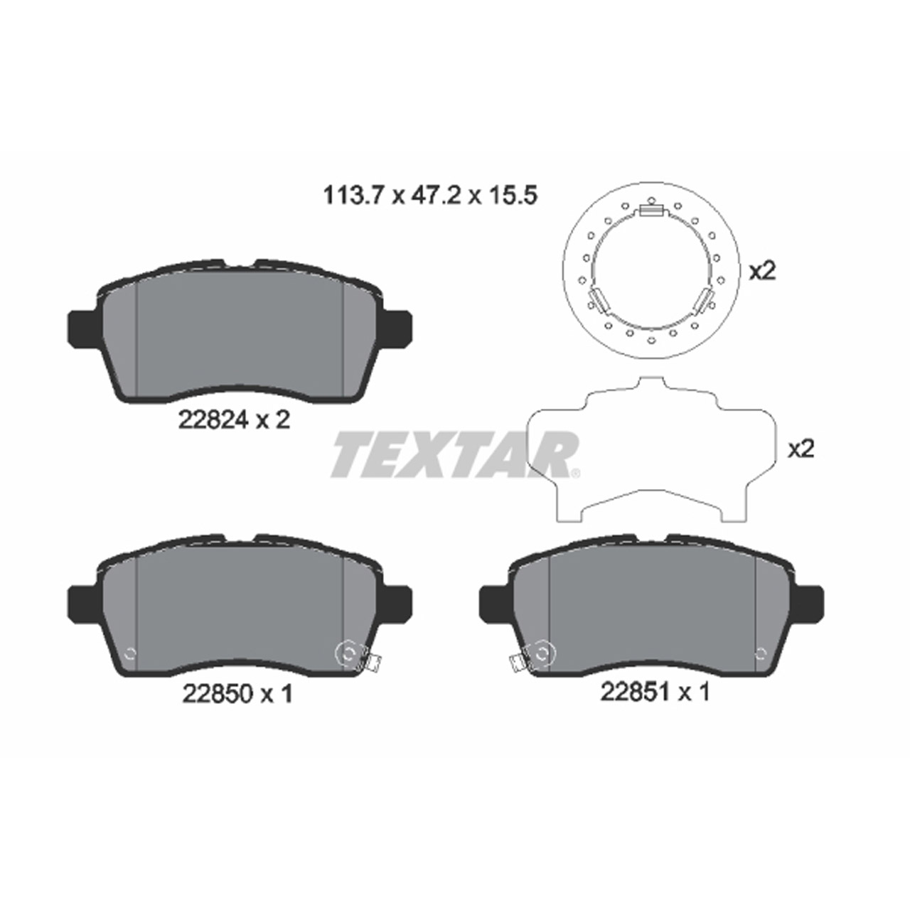 TEXTAR 2282401 Bremsbeläge Bremsklötze SUZUKI Ignis 3 (MF, FF) vorne 5581062R00