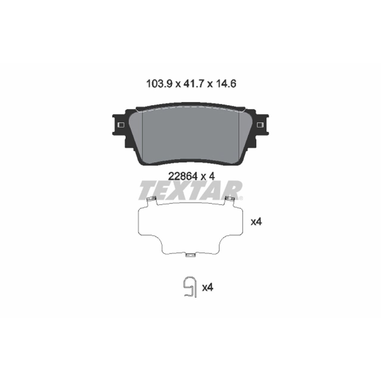 TEXTAR 2286401 Bremsbeläge Bremsklötze MITSUBISHI Eclipse Cross Outlander 3 hinten