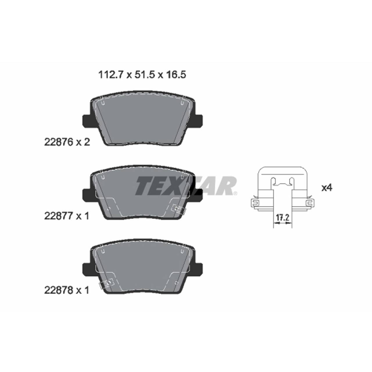 TEXTAR 2287601 Bremsbeläge Bremsklötze HYUNDAI i30 N i30N (PD) 18/19 Zoll hinten