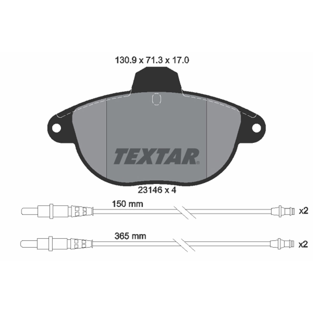 TEXTAR 2314601 Bremsbeläge + Warnkontaktsensor CITROEN Xantia (X1_, X2_) vorne