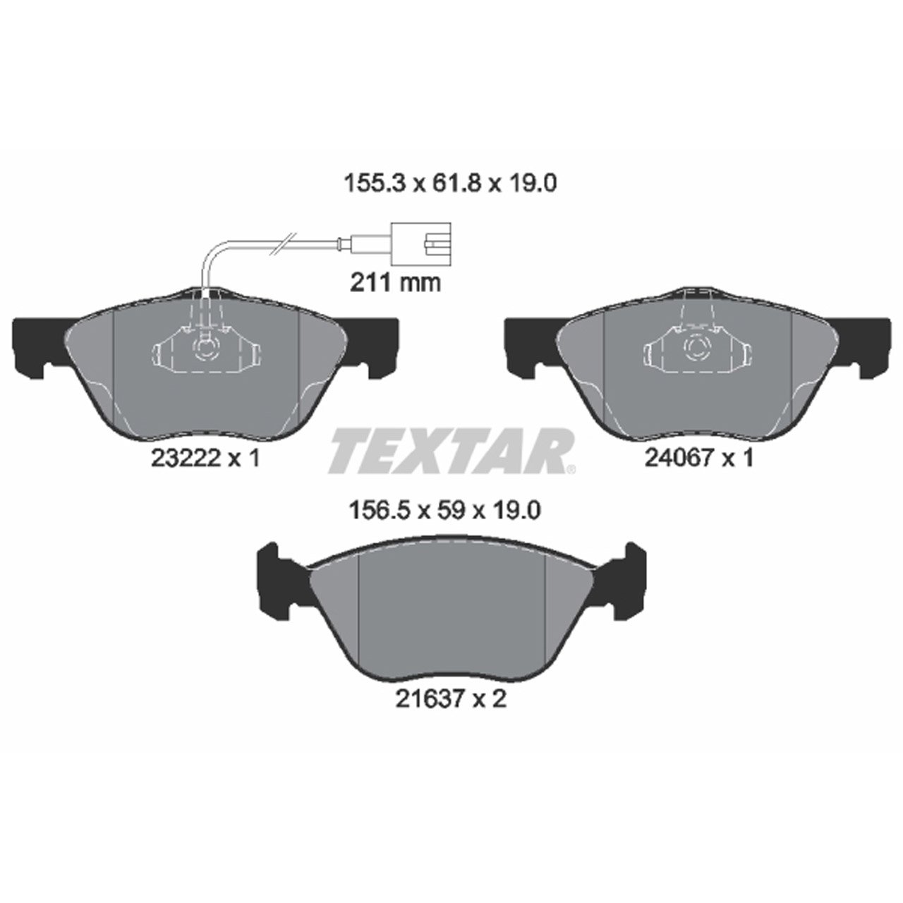 TEXTAR 2322201 Bremsbeläge + Warnsensor FIAT Bravo 1 (182_) Marea (185_) ab 04.2000 vorne