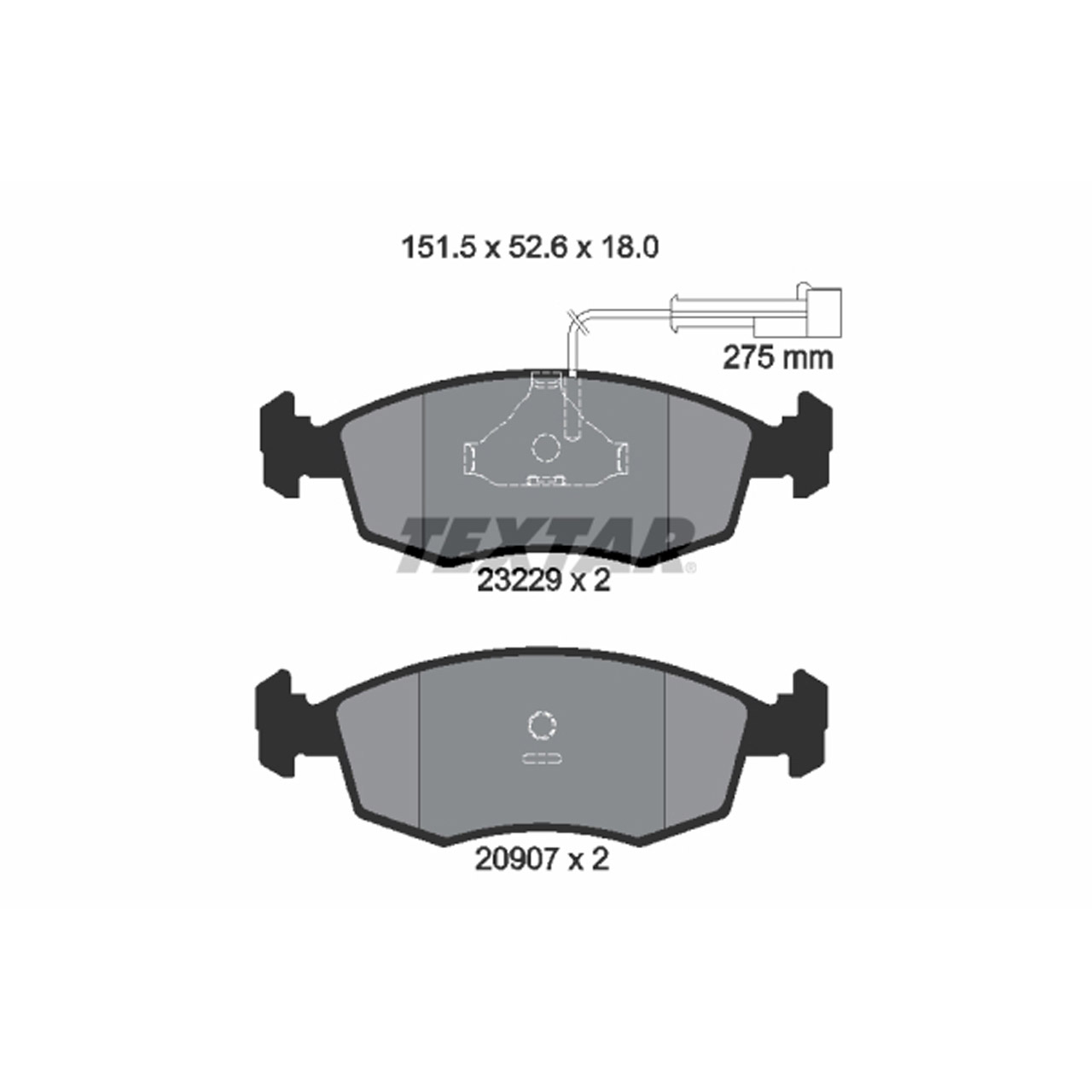 TEXTAR 2322901 Bremsbeläge + Warnkontaktsensor LANCIA Dedra (835_) 1.8 GT / 2.0 16V vorne