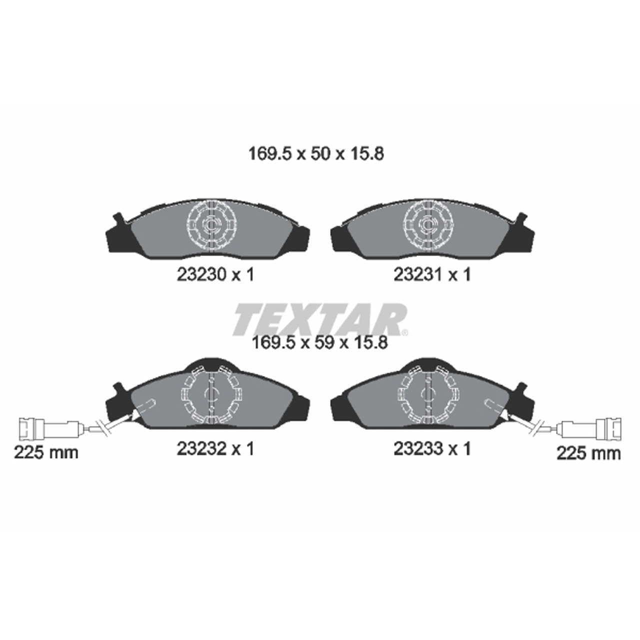 TEXTAR 2323001 Bremsbeläge + Warnkontaktsensor DAEWOO Korando (KJ) Musso (FJ) vorne