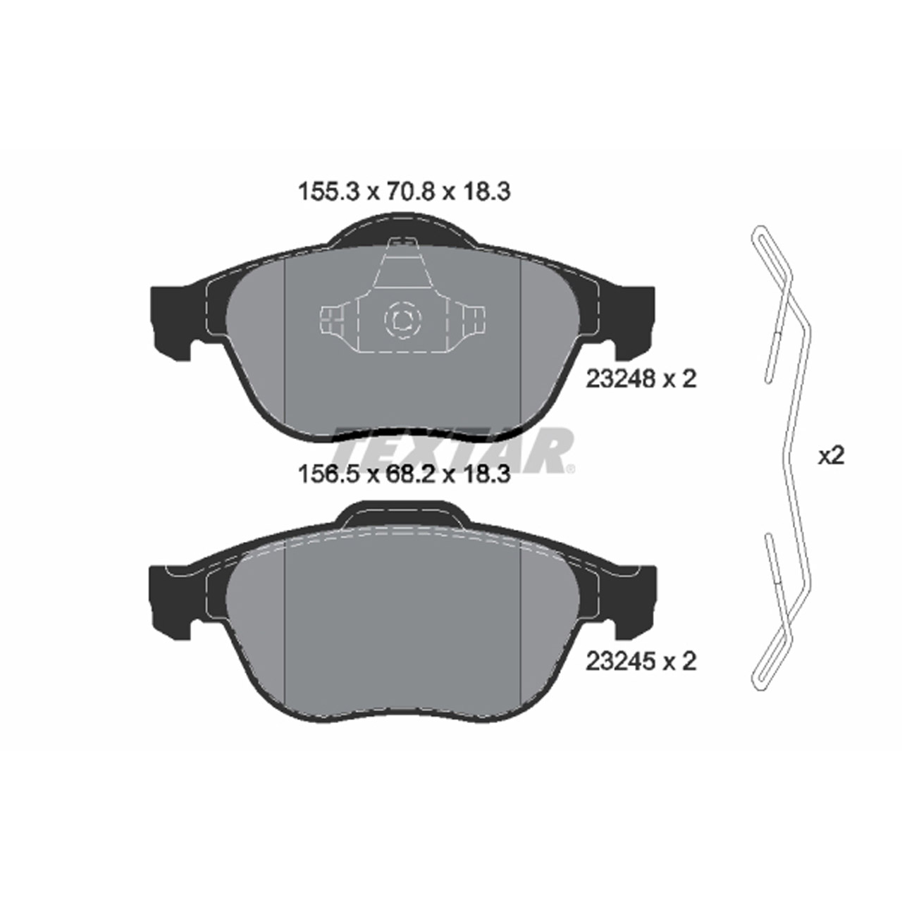 TEXTAR 2324802 Bremsbeläge Bremsklötze RENAULT Espace 4 Laguna 2 mit 308mm Vel Satis vorne