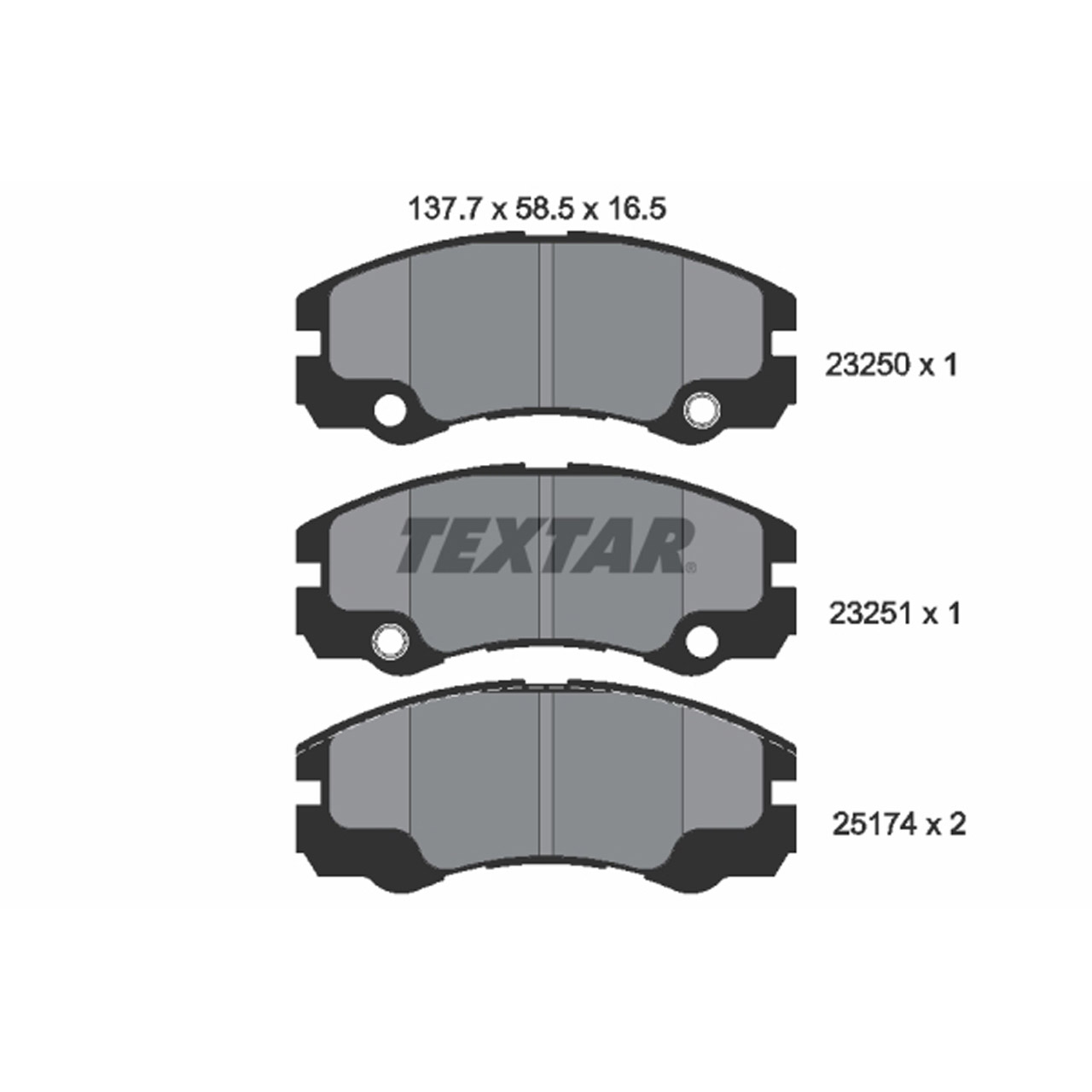 TEXTAR 2325001 Bremsbeläge + Warnkontaktsensor OPEL Frontera B mit Bordcomputer vorne