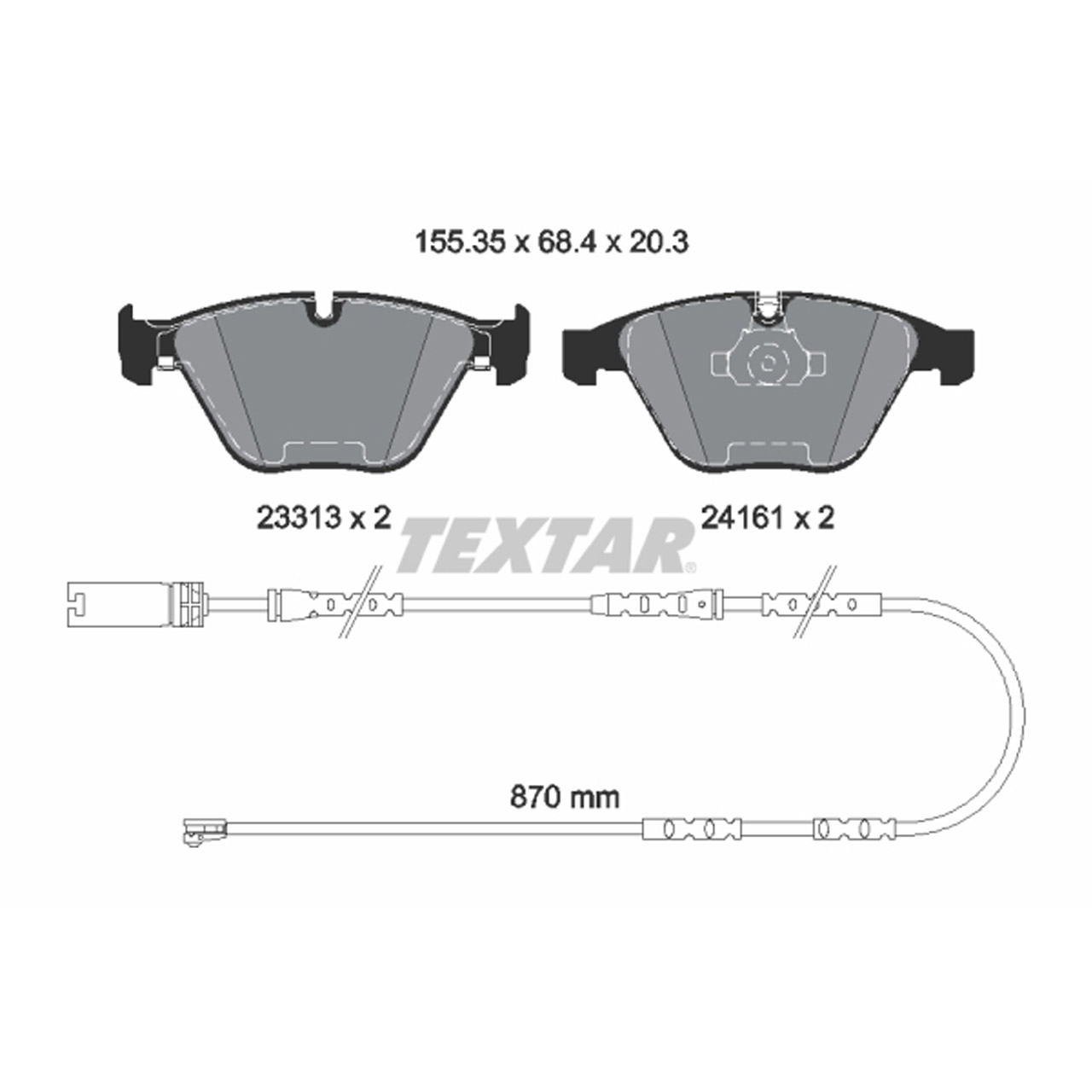 TEXTAR 2331307 Bremsbeläge + Sensor BMW 3er E90-93 330i 335i 335d X1 E84 vorne 34112288874