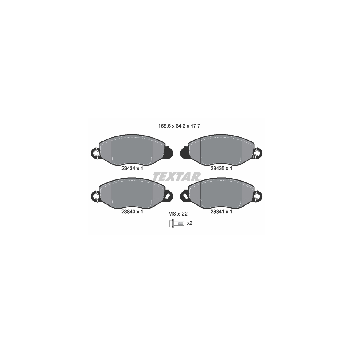 TEXTAR 2343401 Bremsbeläge FORD Transit / Tourneo 260/280/300 08.2000-05.2006 vorne