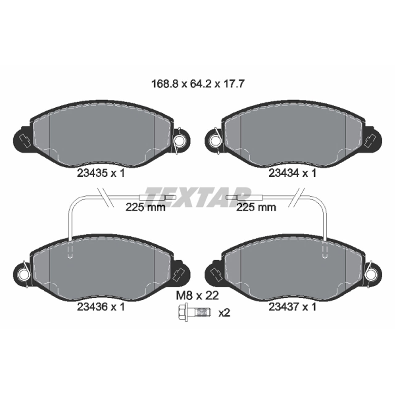 TEXTAR 2343501 Bremsbeläge + Warnsensor NISSAN Cabstar E (TL_ VL_) 09.2001-12.2003 vorne