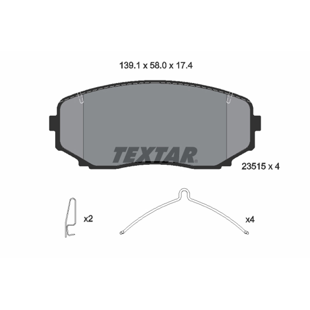 TEXTAR 2351503 Bremsbeläge Bremsklötze MAZDA CX-5 (KF) CX-7 (ER) CX-9 (TB) vorne