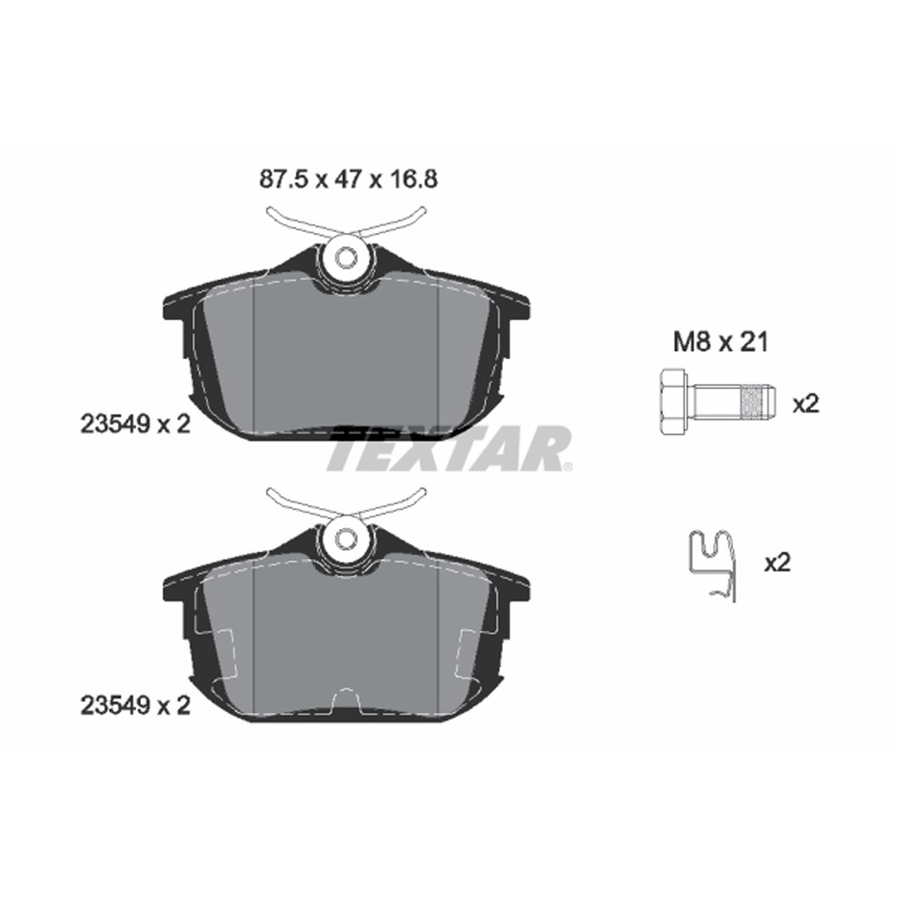 TEXTAR 2354901 Bremsbeläge MITSUBISHI Carisma DA Colt 6 SMART ForFour 454 hinten