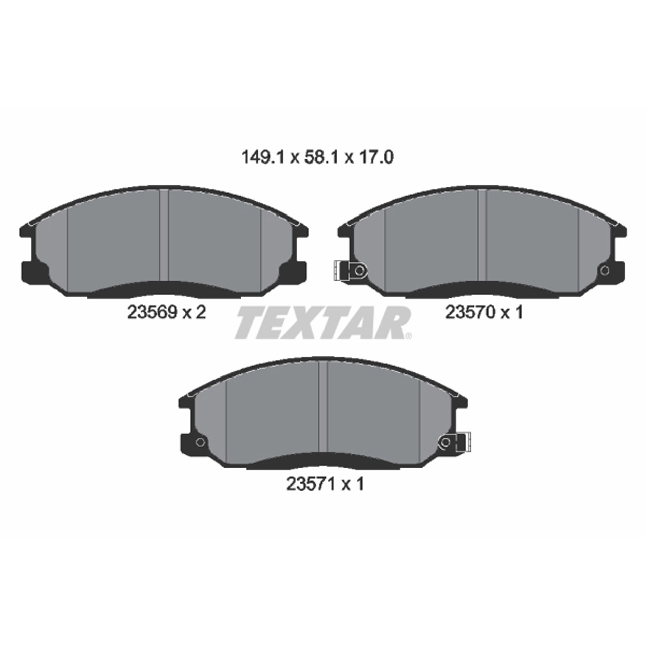 TEXTAR 2356901 Bremsbeläge HYUNDAI H-1 / Starex Santa Fe 1 (SM) Trajet (FO) XG vorne