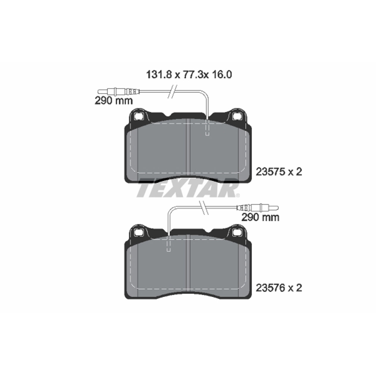 TEXTAR 2357501 Bremsbeläge + Warnsensor CITROEN C8 FIAT Ulysse PEUGEOT 607 807 vorne