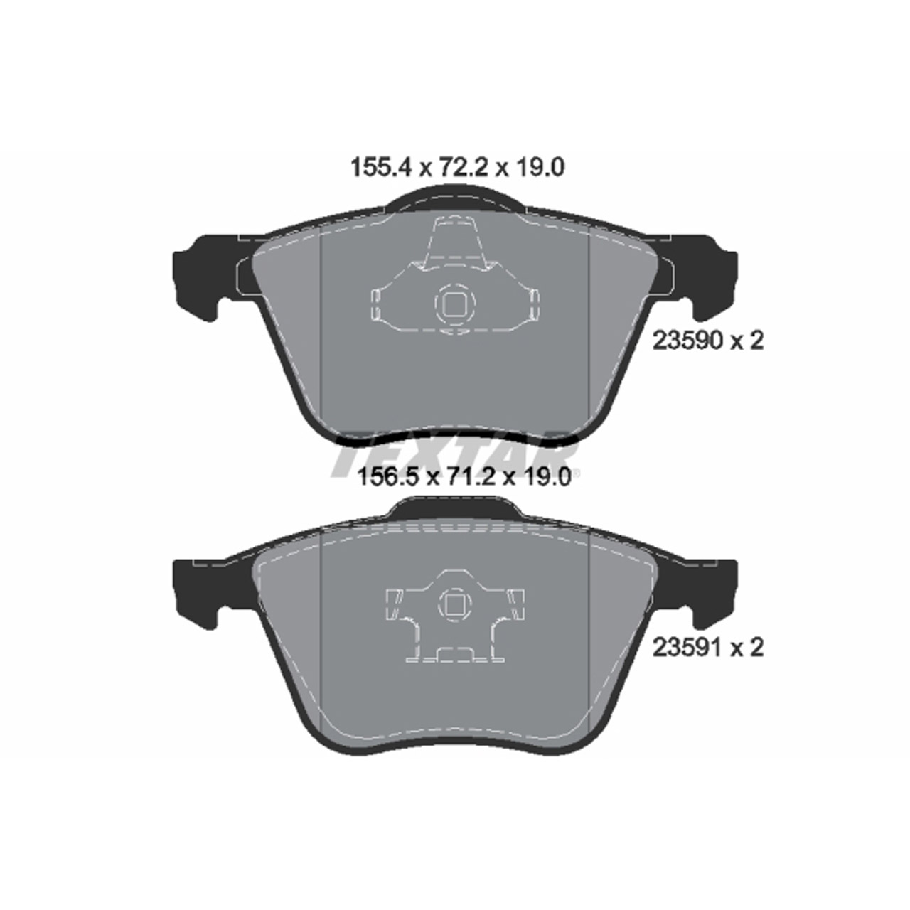 TEXTAR 2359001 Bremsbeläge Bremsklötze VOLVO V70 II 16,5 Zoll XC90 I 16 Zoll vorne