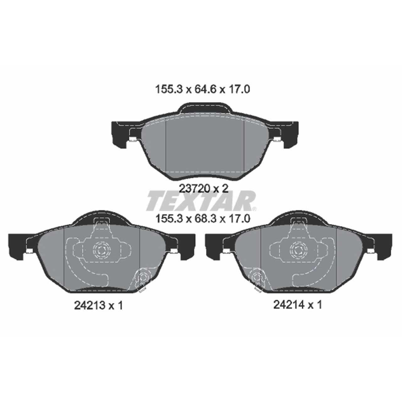 TEXTAR 2372001 Bremsbeläge Bremsklötze HONDA Accord 7 2.0 2.4 2.2 i-CTDi vorne