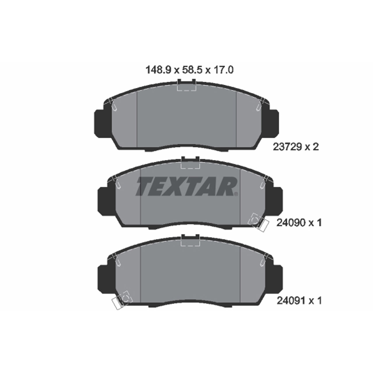 TEXTAR 2372901 Bremsbeläge Bremsklötze Bremssteine HONDA Civic 7 8 9 Stream (RN) vorne