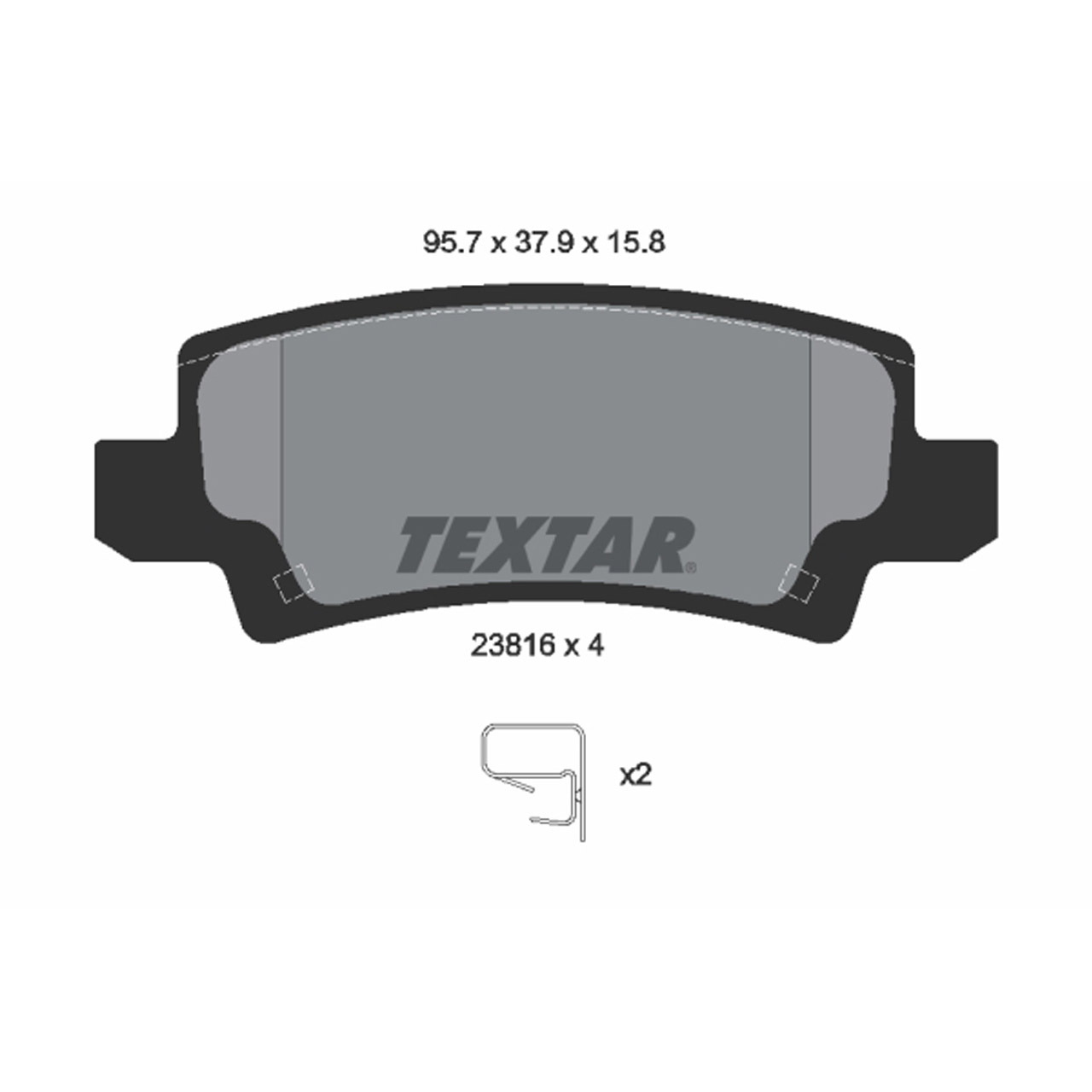 TEXTAR 2381601 Bremsbeläge Bremsklötze TOYOTA Corolla E12 1.4-1.8 1.4 D 2.0 D-4D hinten