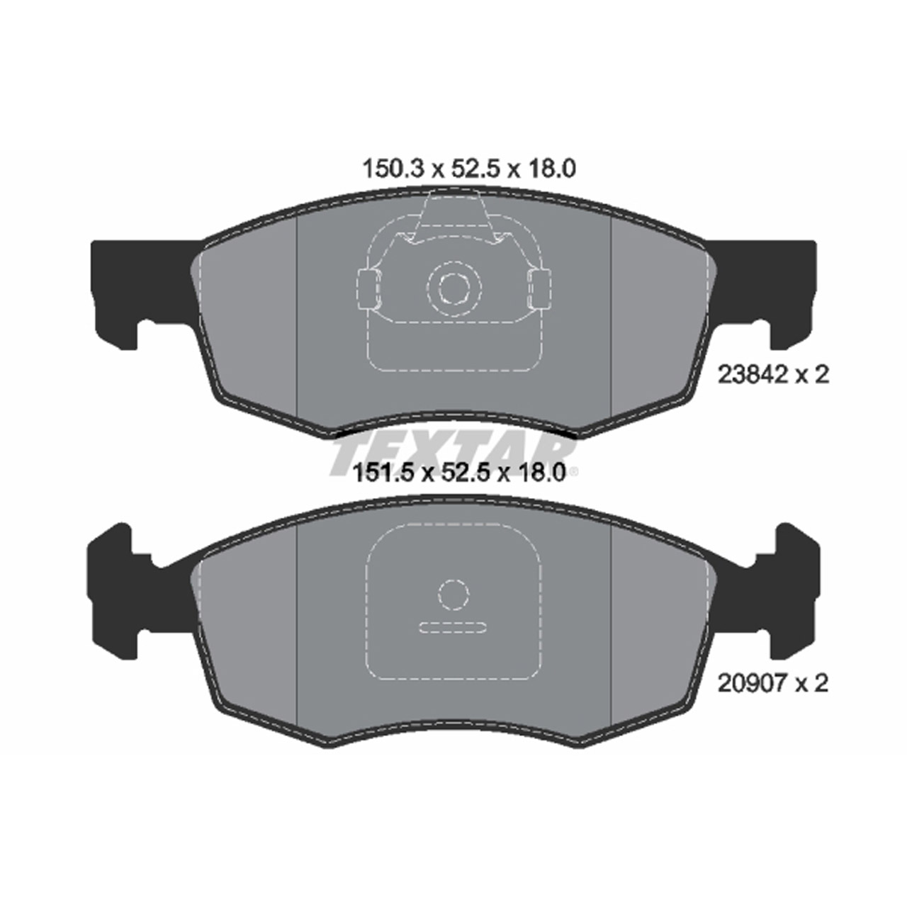 TEXTAR 2384201 Bremsbeläge Bremsklötze FIAT Doblo (119_, 223_) bis 12.2004 vorne