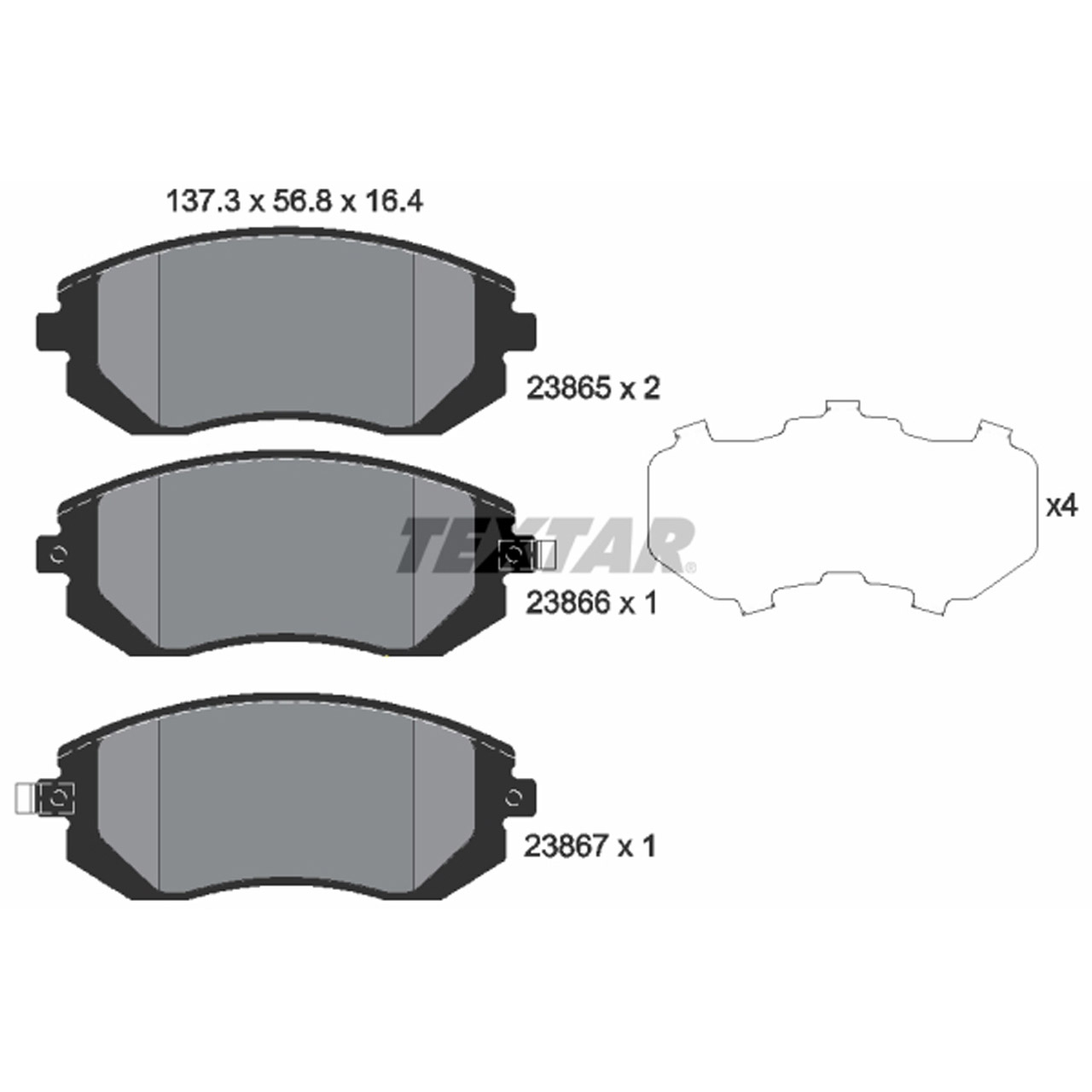 TEXTAR 2386501 Bremsbeläge SUBARU Forester SG SH SJ Impreza Legacy 4 5 Outback XV vorne