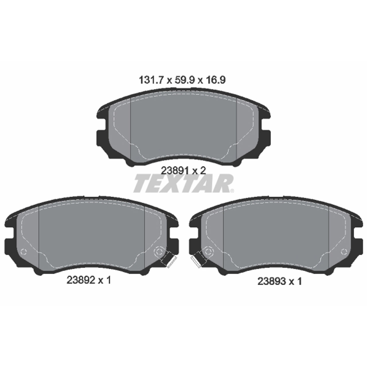 TEXTAR 2389101 Bremsbeläge HYUNDAI Sonata 4 5 Tucson JM KIA Soul 1 Sportage 2 vorne