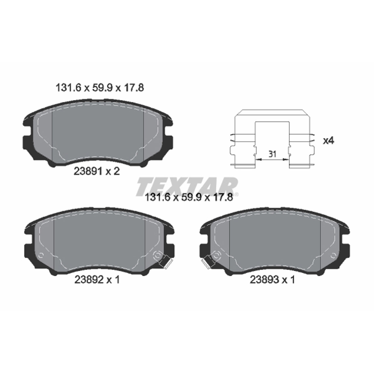 TEXTAR Bremsscheiben + Beläge HYUNDAI Sonata 5 2.0 CRDi KIA Sportage 2 Fgst. U5Y/U6Y vorne