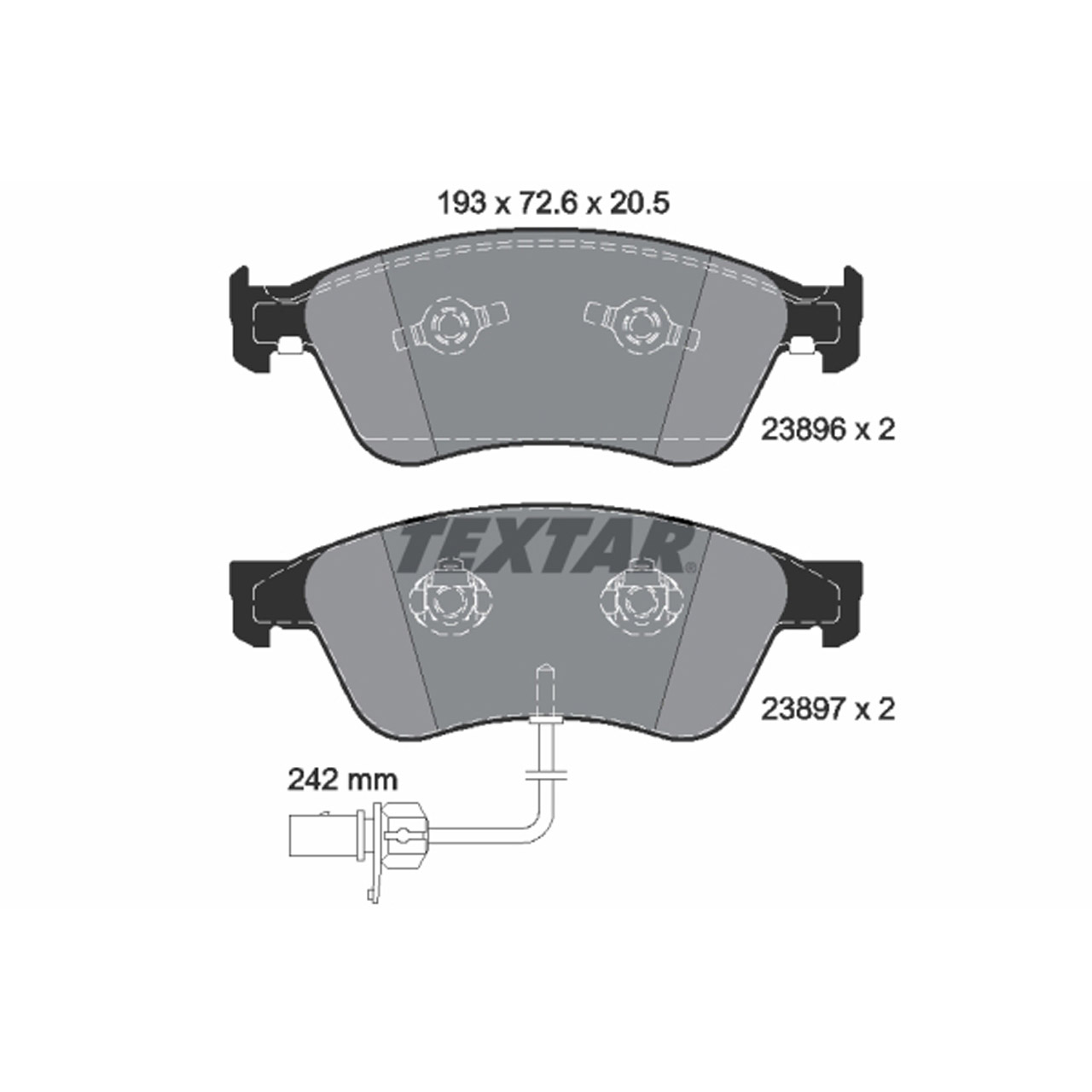 TEXTAR 2389601 Bremsbeläge + Sensor AUDI A8 4E D3 PR-1LL/1LM VW Phaeton PR-1ZL/1ZK vorne