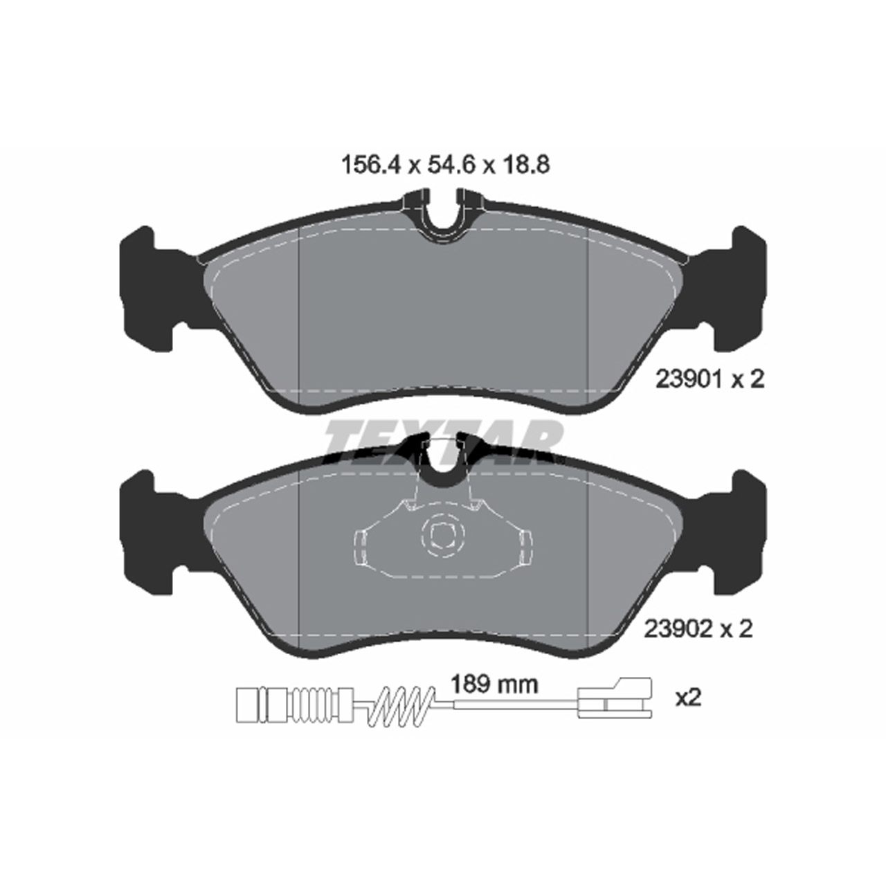 TEXTAR 2390101 Bremsbeläge + Warnkontaktsensor MERCEDES Sprinter B903 VW LT II hinten