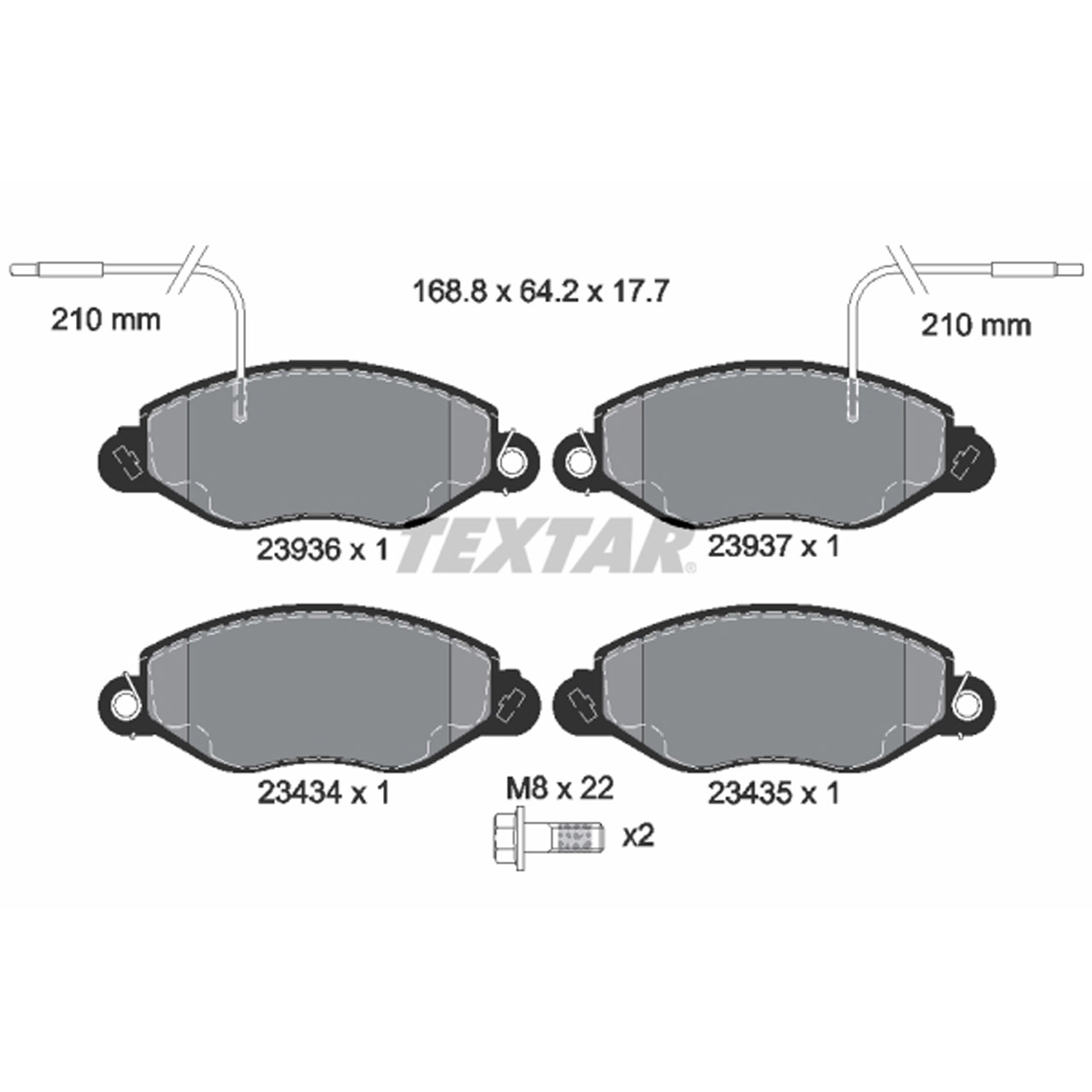 TEXTAR 2393601 Bremsbeläge + Warnsensor NISSAN Cabstar E (TL_, VL_) vorne 410609X525