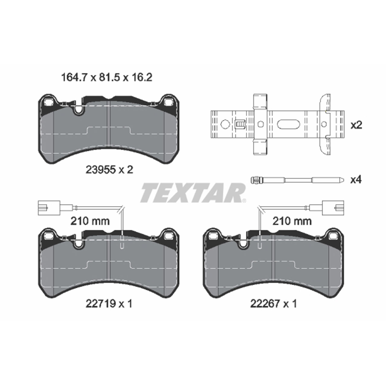 TEXTAR 2395503 Bremsbeläge + Warnsensor ALFA ROMEO Giulia (952_) Stelvio (949_) 2.9 vorne