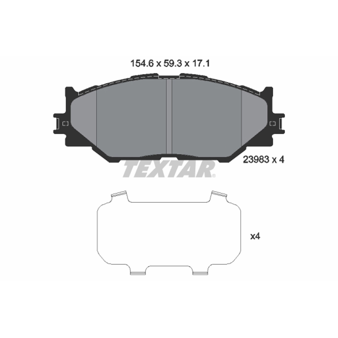 TEXTAR 2398301 Bremsbeläge Bremsklötze Bremsbelagsatz LEXUS IS II (_E2_) III (_E3_) vorne