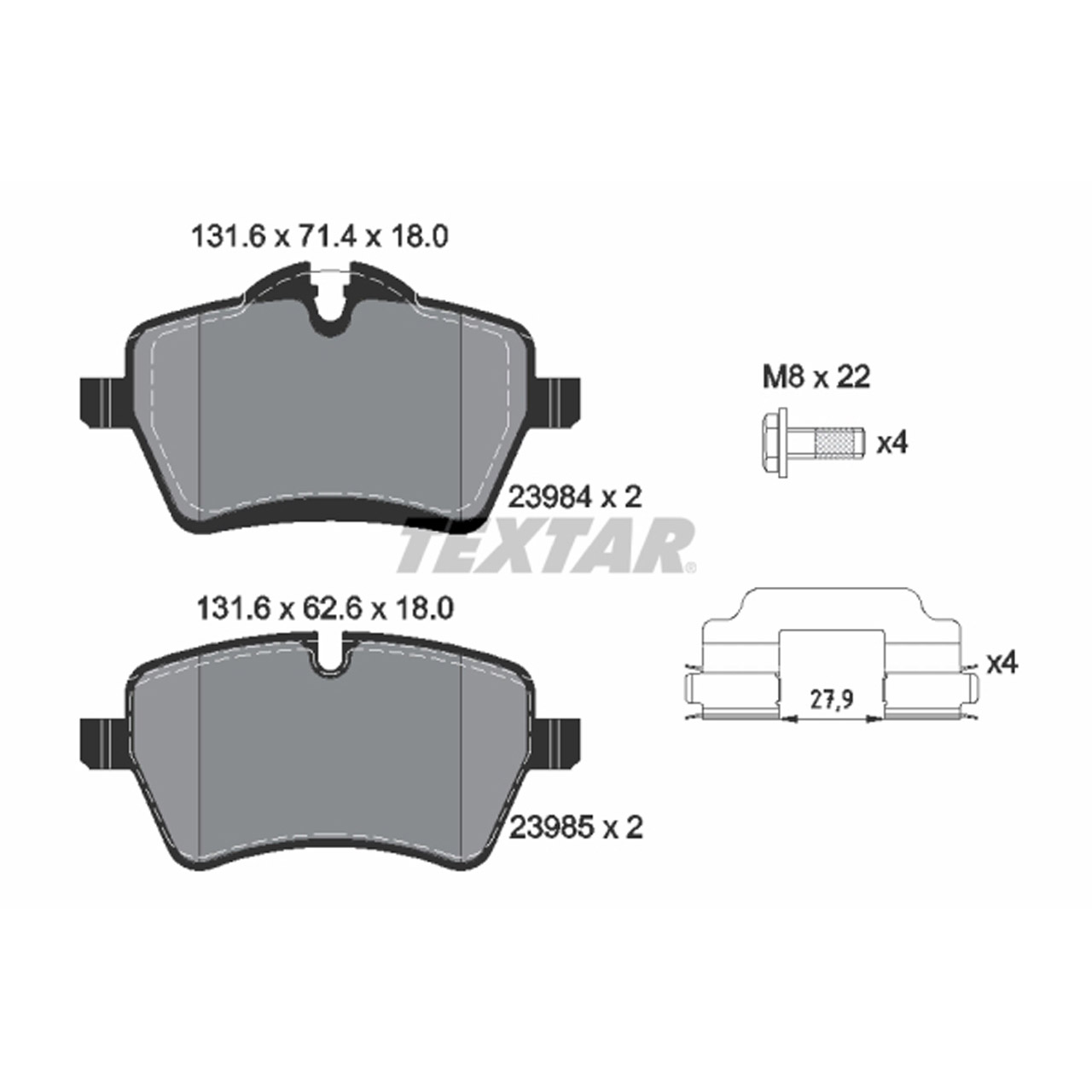 TEXTAR 2398401 Bremsbeläge Bremsklötze MINI R50 R53 R56 R55 R52 R57 R58 R59 vorne