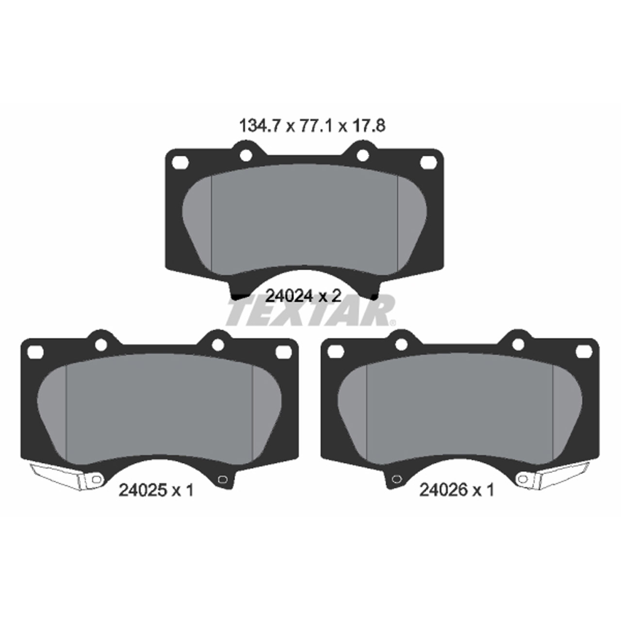 TEXTAR 2402401 Bremsbeläge MITSUBISHI Pajero 4 langer Radstand TOYOTA Hilux 7 vorne