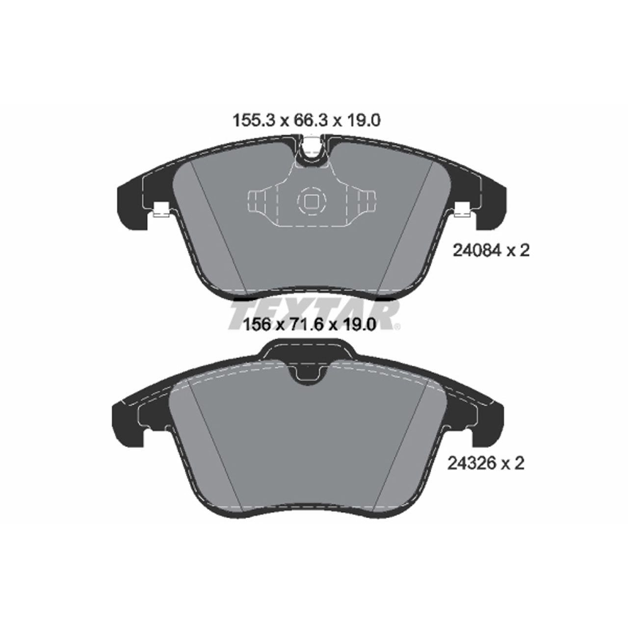 TEXTAR 2408401 Bremsbeläge JAGUAR S-Type 2 (X200) XF I (X250) XJ (X350, X358) XK II vorne