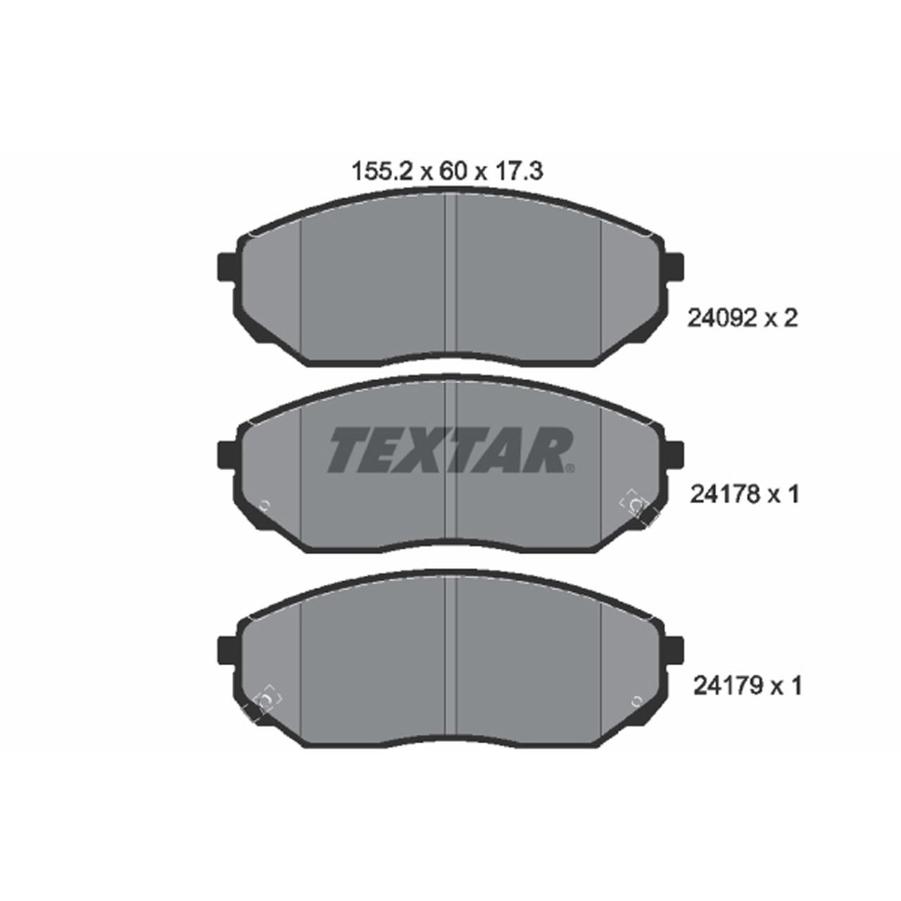 TEXTAR 2409201 Bremsbeläge Bremsklötze Bremsbelagsatz KIA Sorento 1 (JC) vorne