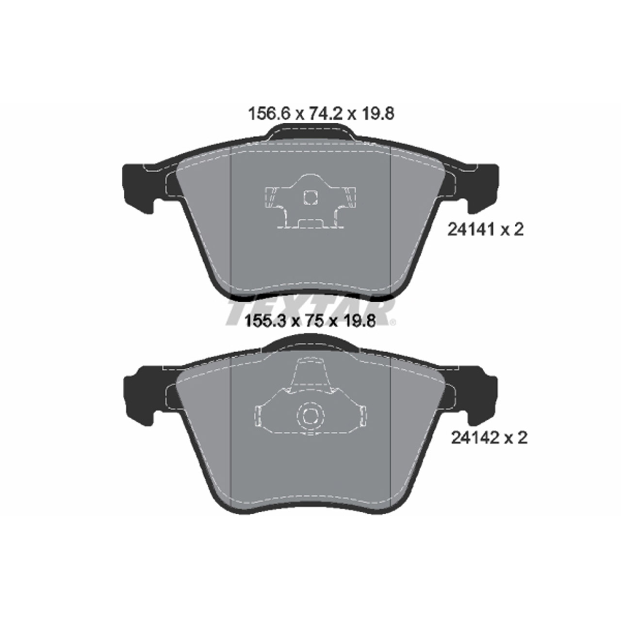 TEXTAR 2414101 Bremsbeläge Bremsklötze Bremsbelagsatz VOLVO XC90 I (275) 17,5 Zoll vorne