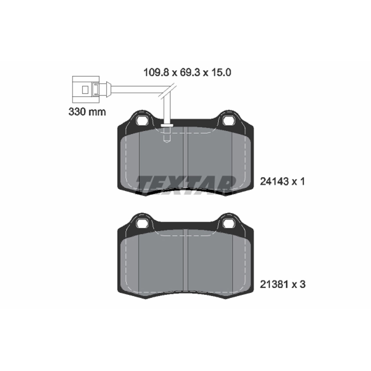 TEXTAR 2414301 Bremsbeläge + Warnsensor SEAT Leon (1M1) 1.8 T Cupra R vorne 1ML698151