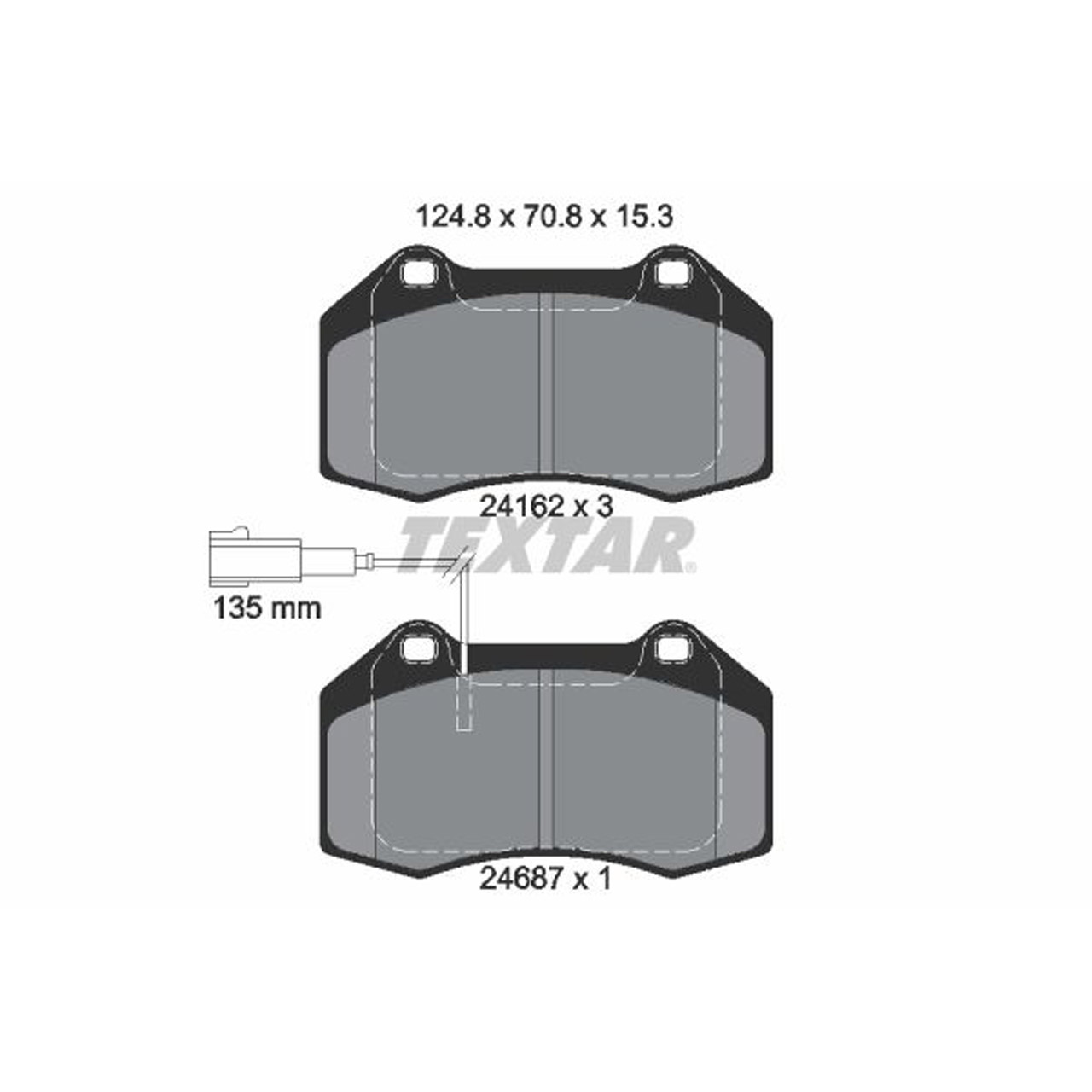 TEXTAR 2416202 Bremsbeläge + Sensor ALFA ROMEO Mito (955_) ABARTH Grande Punto vorne