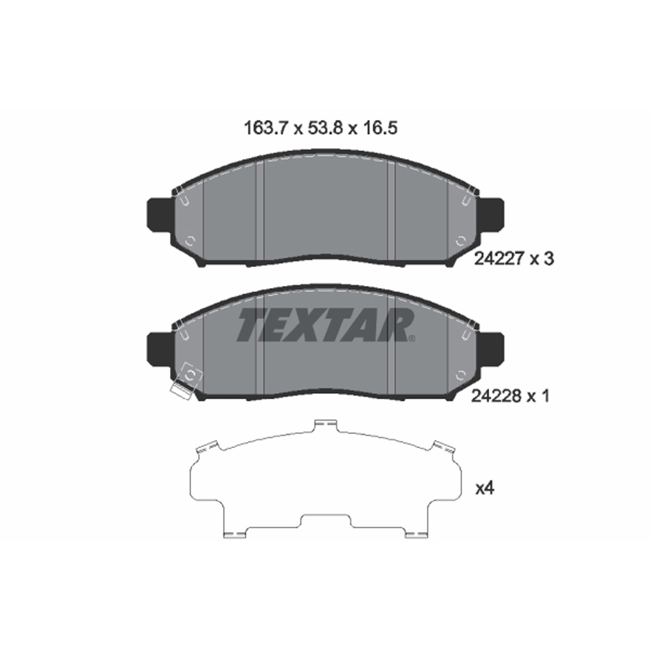 TEXTAR 2422701 Bremsbeläge NISSAN NP300 Navara (D40) Pathfinder 3 (R51) 16 Zoll vorne