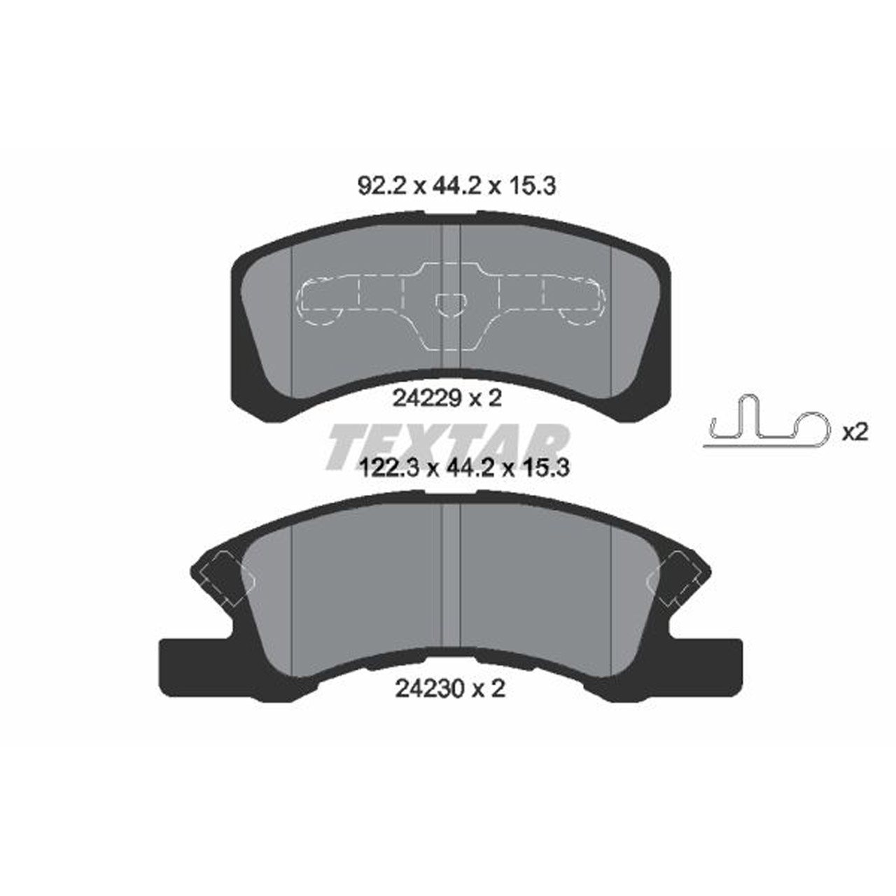 TEXTAR 2422901 Bremsbeläge DAIHATSU Cuore 5 6 7 Trevis MITSUBISHI Space Star 6 vorne