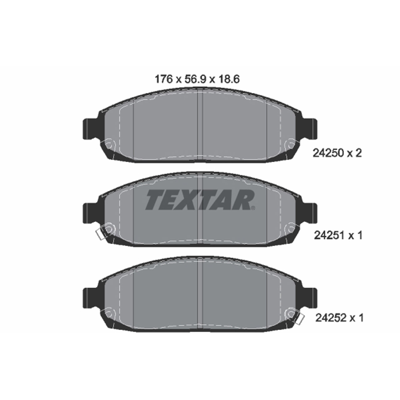 TEXTAR 2425001 Bremsbeläge JEEP Commander (XK, XH) Grand Cherokee 3 (WH, WK) vorne