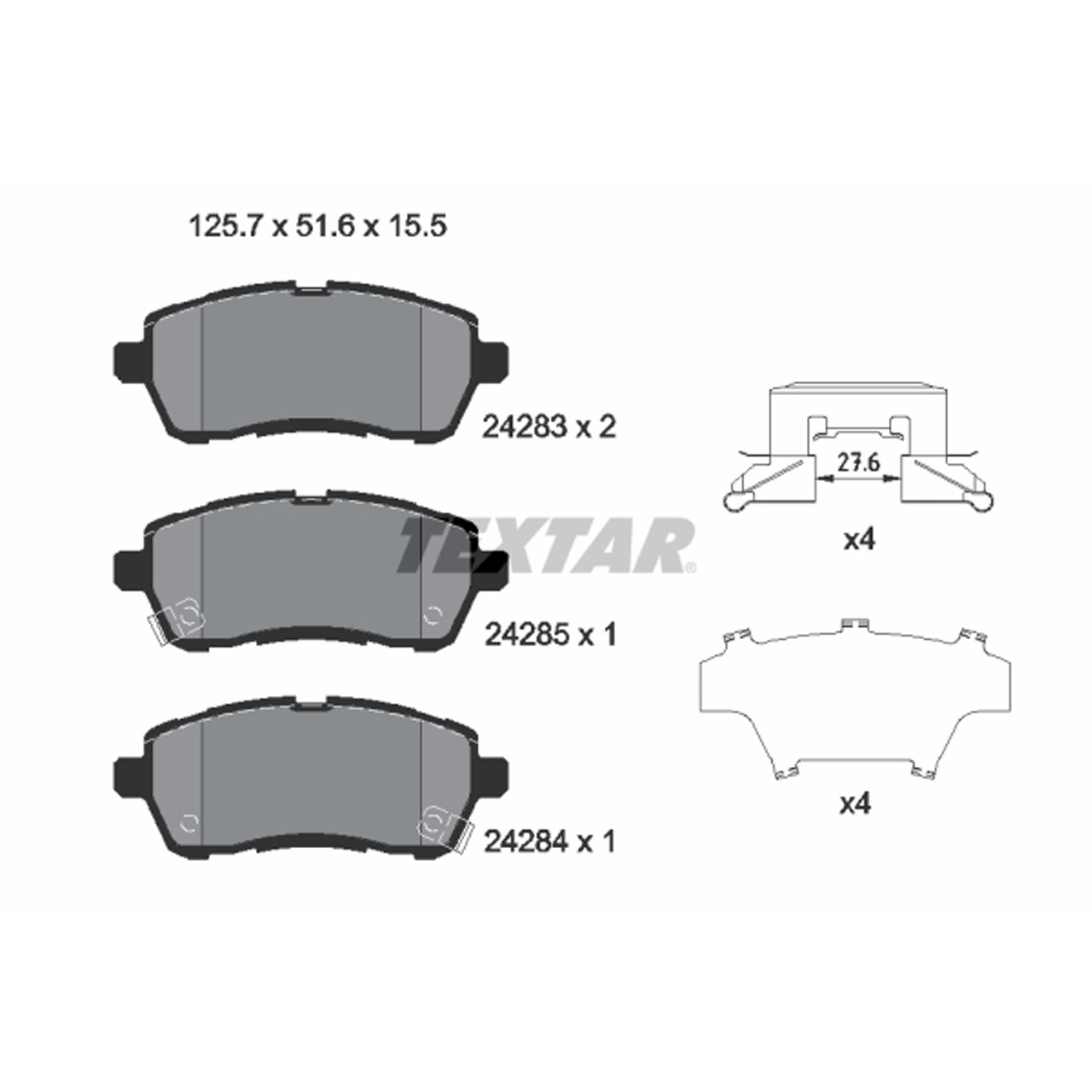 TEXTAR 2428303 Bremsbeläge FORD Fiesta 6 MAZDA 2 (DE_, DH_) SUZUKI Baleno Swift 4 5 vorne