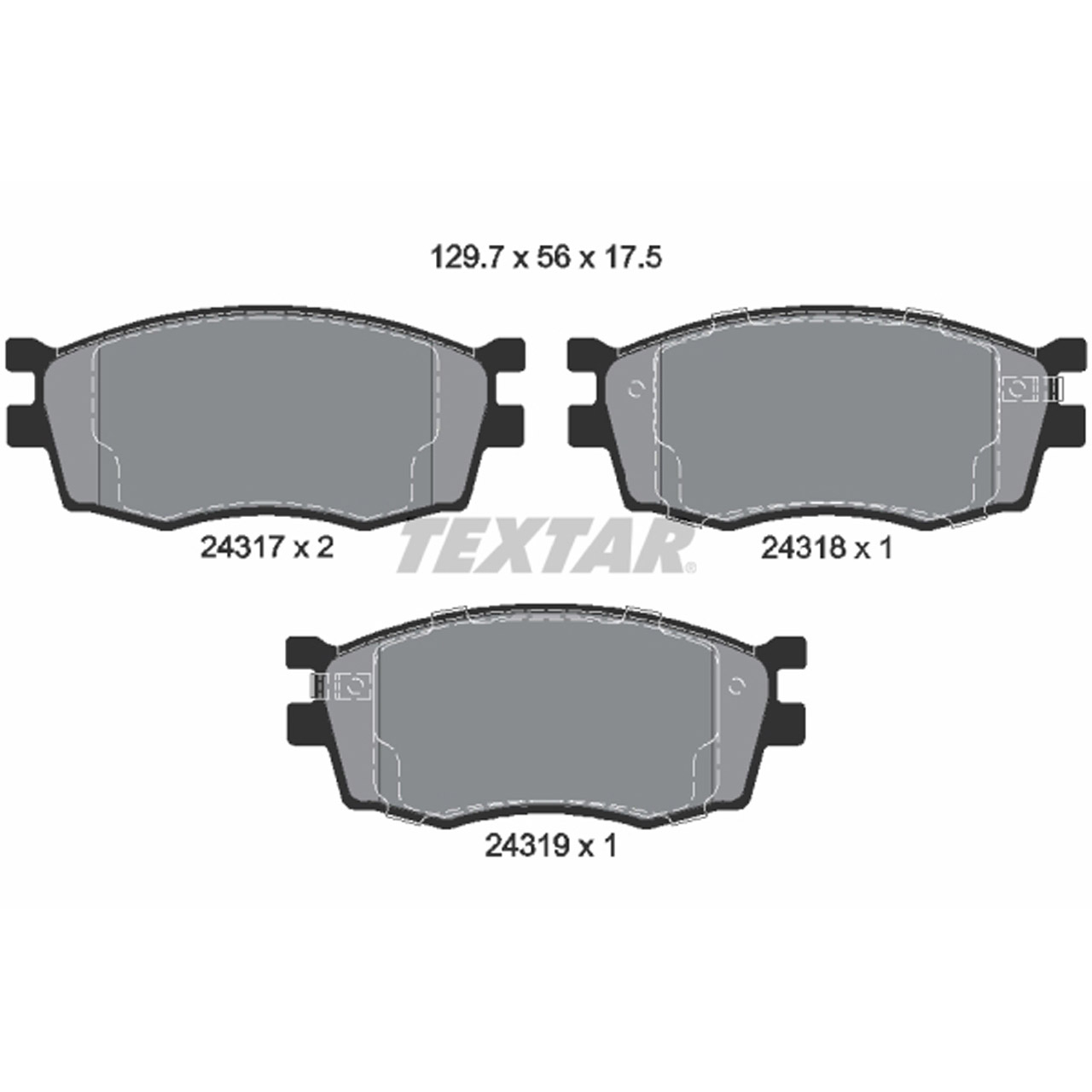 TEXTAR 2431701 Bremsbeläge Bremsklötze HYUNDAI Accent 3 (MC) KIA Rio 2 (JB) vorne