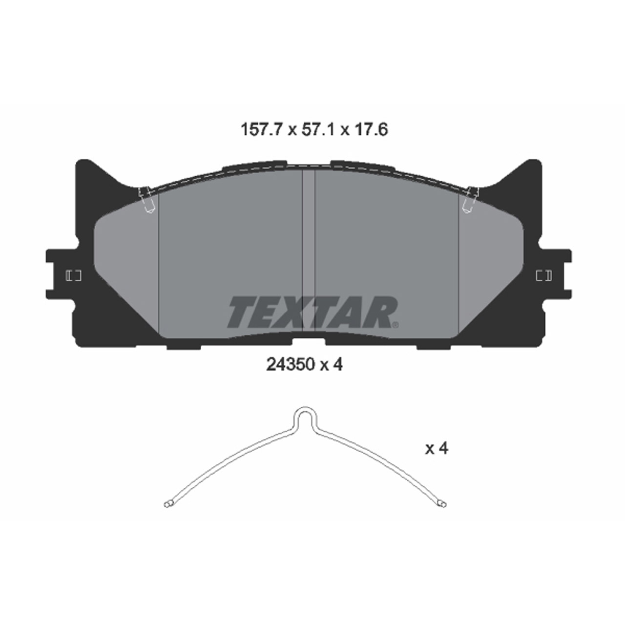 TEXTAR 2435001 Bremsbeläge Bremsklötze TOYOTA Camry (_V3_) 2.4 3.0 ab 01.2006 vorne