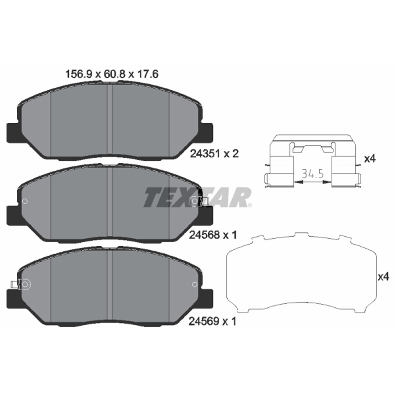 TEXTAR 2435101 Bremsbeläge HYUNDAI Genesis BH Santa Fe 2 3 KIA Sorento 2 vorne