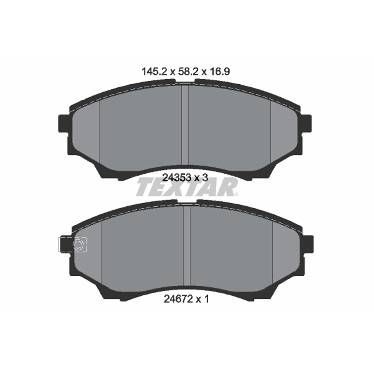 TEXTAR 2435301 Bremsbeläge FORD Ranger (ER, EQ, R_) (ET) MAZDA BT-50 (CD, UN) vorne